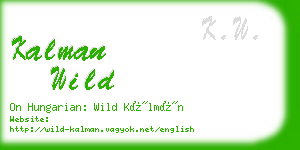 kalman wild business card